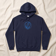 Embroidered Keyline Stealie Hoodie in Navy — Officially licensed Grateful Dead Hoodie from Relix