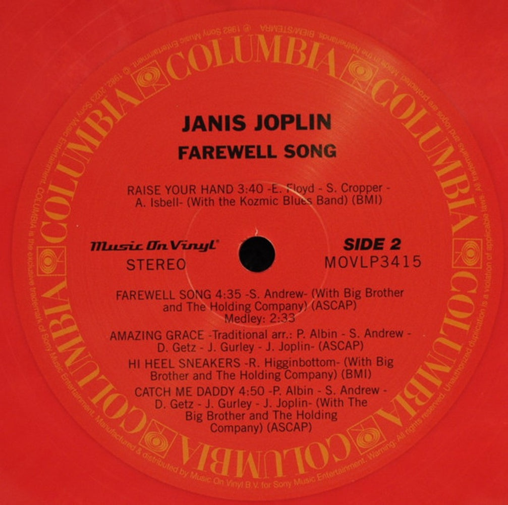Janis Joplin – Farewell Song (180 Gram, Red LP Vinyl) - Close-Up