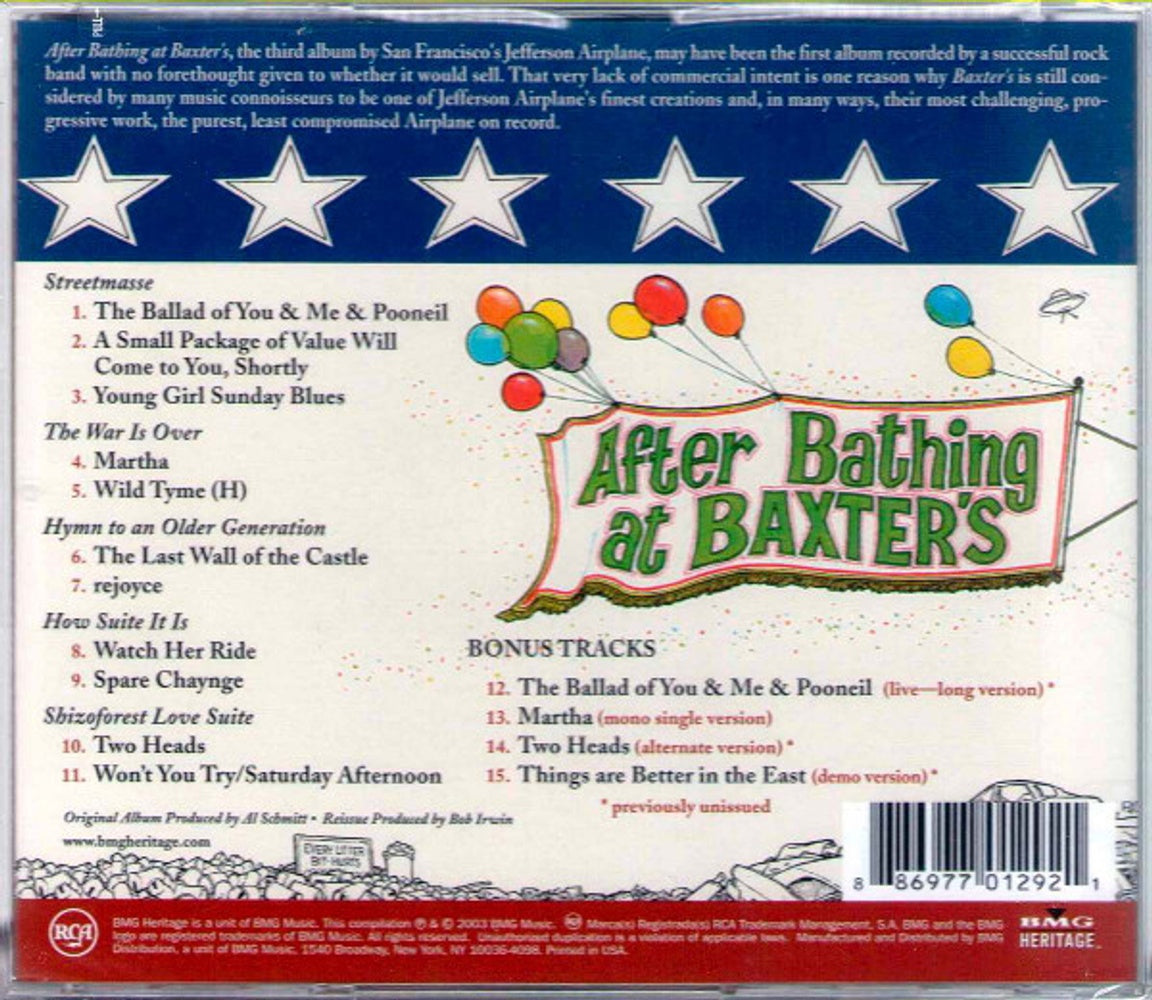 Jefferson Airplane – After Bathing at Baxters (CD) - Back