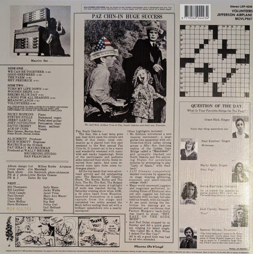 Jefferson Airplane – Volunteers (180 Gram Blue LP Vinyl) - Detail
