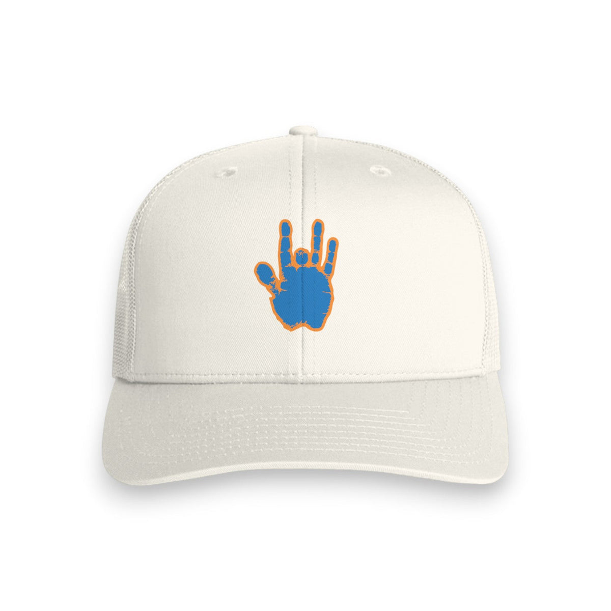 Jerry Garcia Blue & Orange Hand Trucker Hat - Ecru