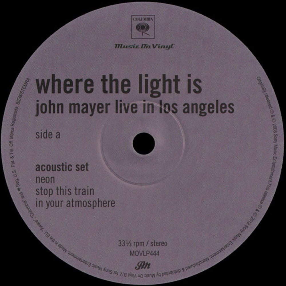 John Mayer – Where The Light Is (Import LP Vinyl) – Image – Relix – 1000x1000px