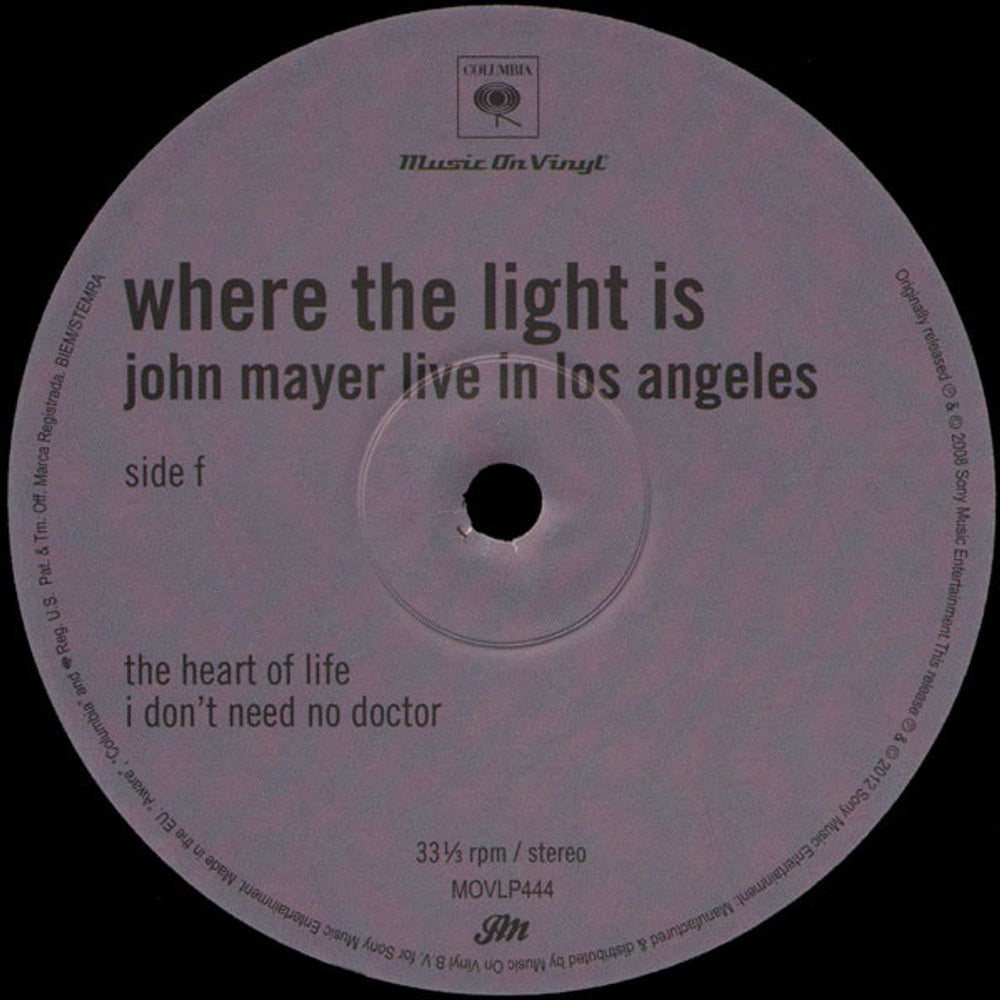 John Mayer – Where The Light Is (Import LP Vinyl) – Image – Relix – 1000x1000px