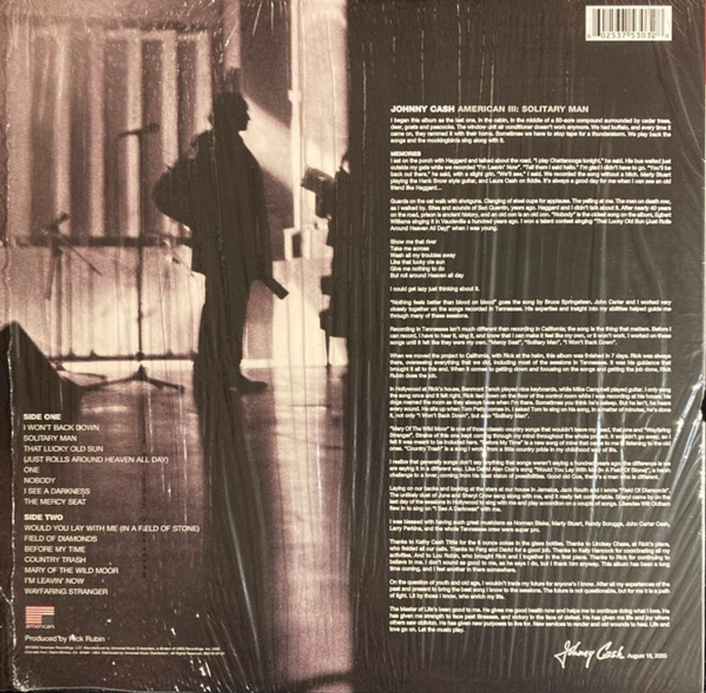 Johnny Cash – American III: Solitary Man (LP Vinyl) - Detail