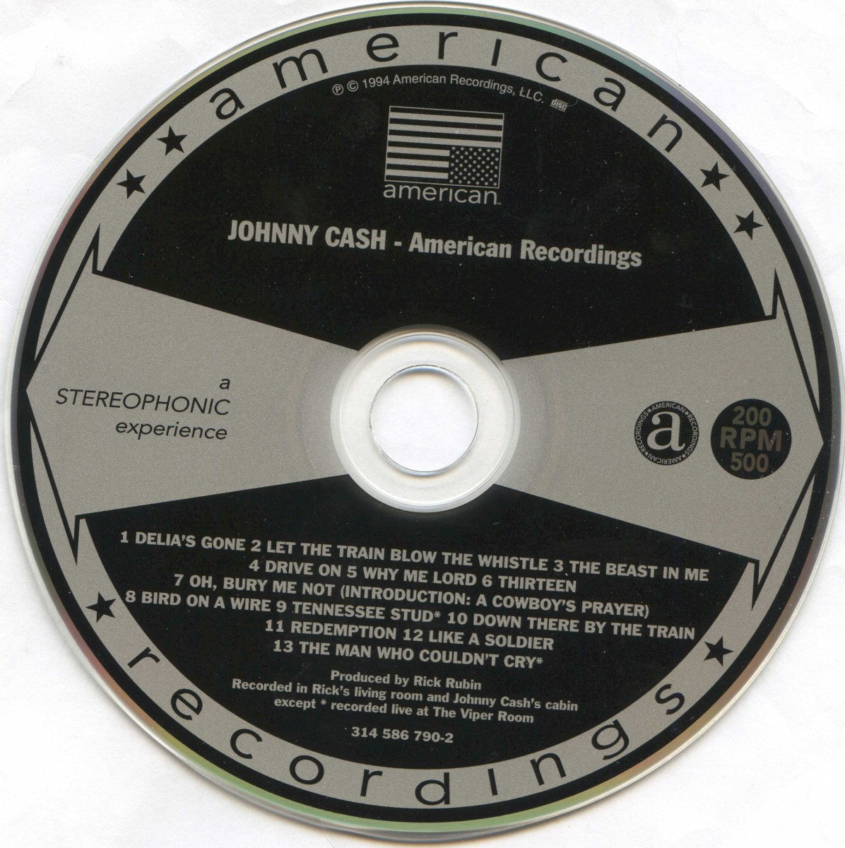 Johnny Cash – American Recordings (CD) - Alternate View