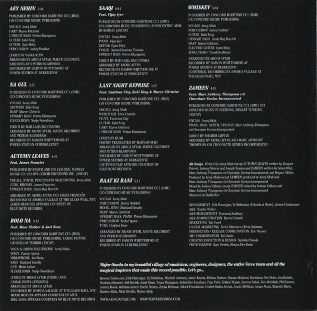 Label Disc 2: Arooj Aftab – Night Reign CD | Relix