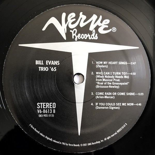 Label Disc 2: Bill Evans – Bill Evans: Trio '65 (Verve Acoustic Sounds Series LP Vinyl) Vinyl LP | Relix
