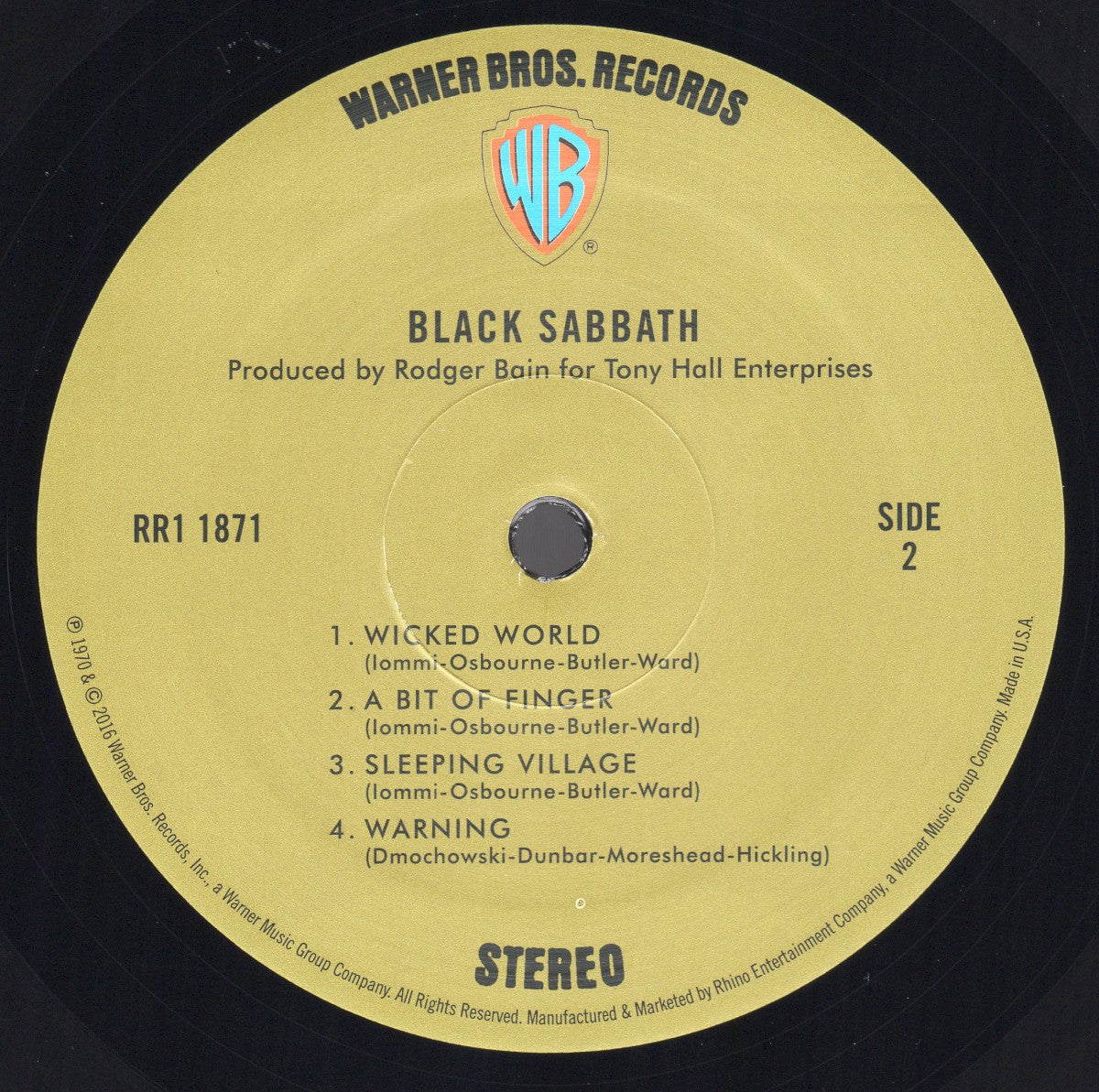 Label Disc 2: Black Sabbath – Black Sabbath (180 Gram Limited Edition LP Vinyl) Vinyl LP | Relix