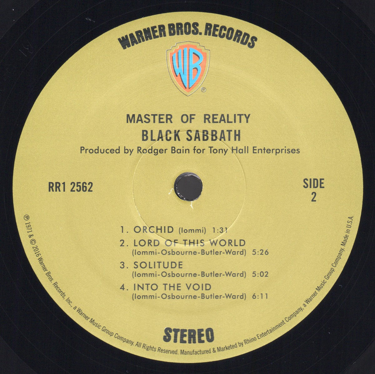 Label Disc 2: Black Sabbath – Master Of Reality (180 Gram Limited Edition LP Vinyl) Vinyl LP | Relix