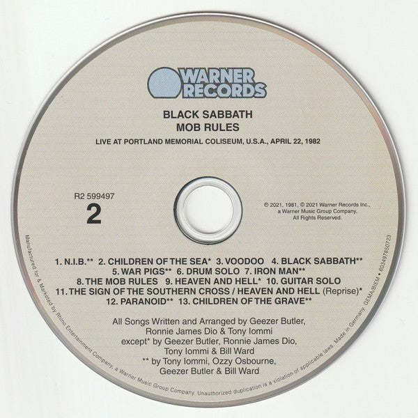 Label Disc 2: Black Sabbath – Mob Rules: Deluxe Edition CD | Relix