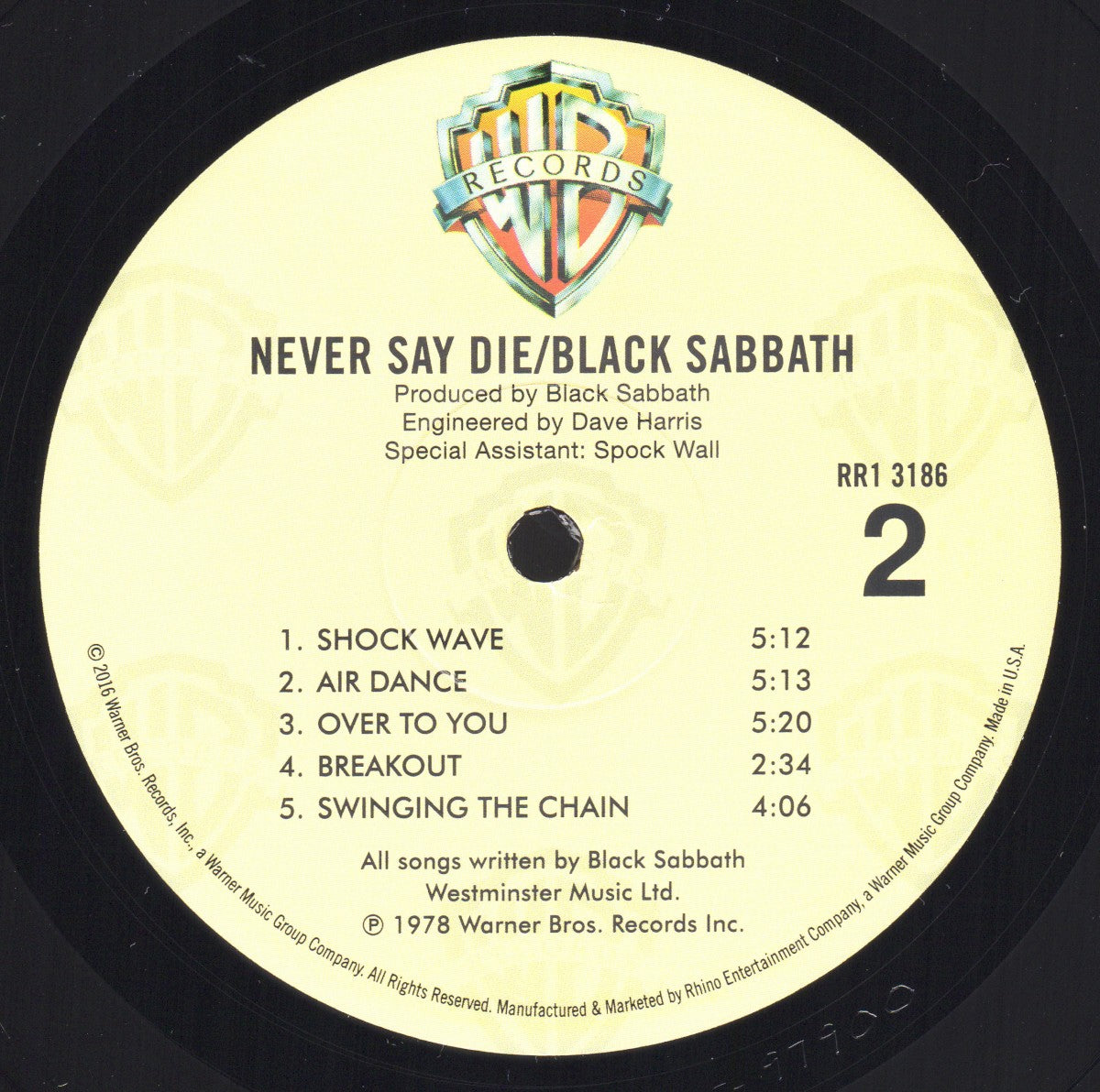 Label Disc 2: Black Sabbath – Never Say Die! (180 Gram Limited Edition LP Vinyl) Vinyl LP | Relix