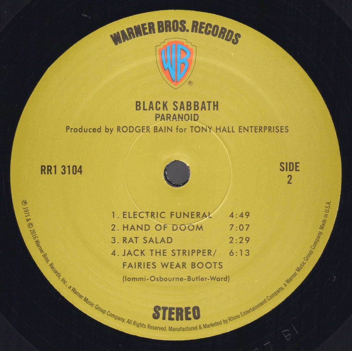 Label Disc 2: Black Sabbath – Paranoid (180 Gram Limited Edition LP Vinyl) Vinyl LP | Relix