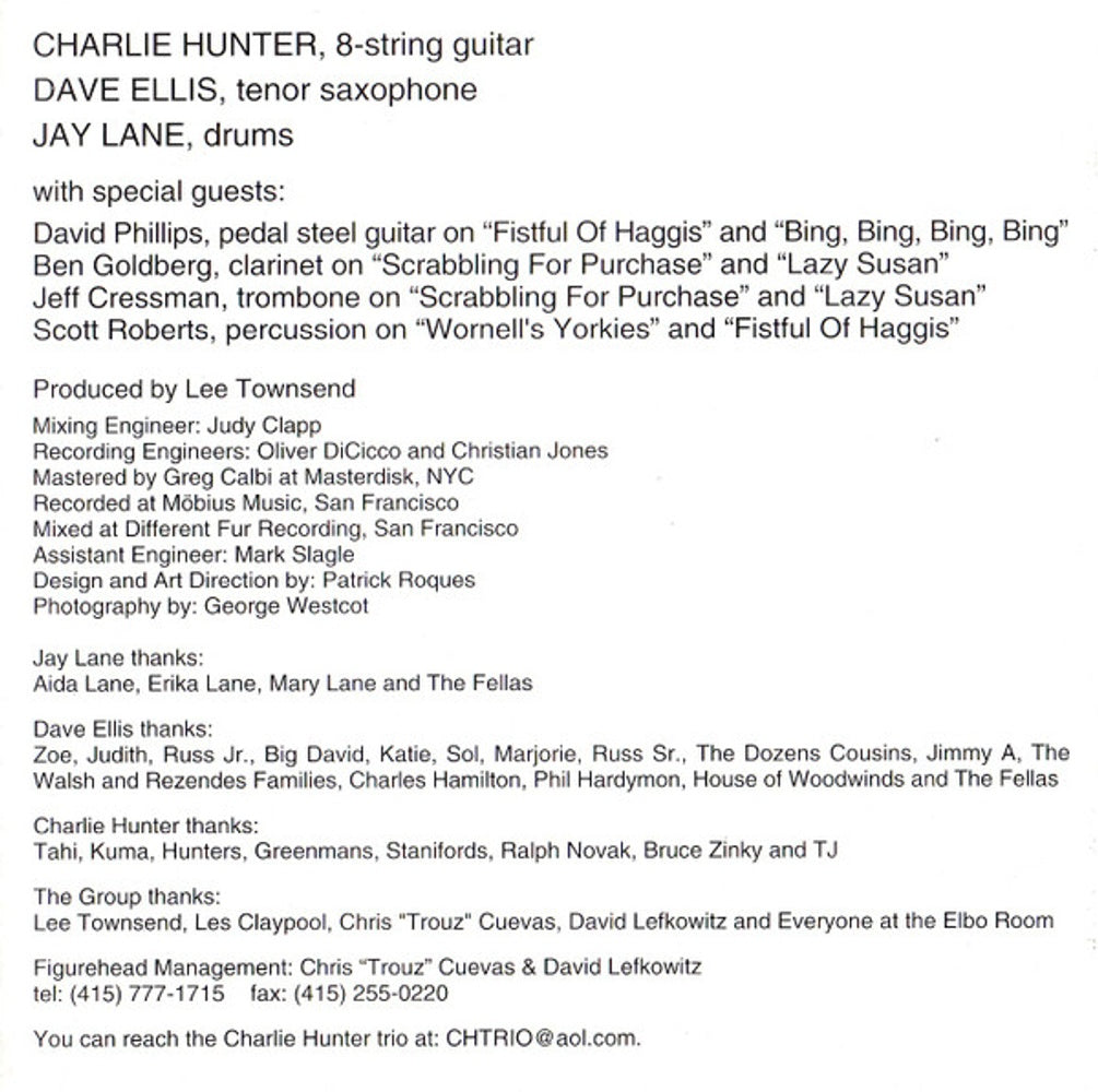 Label Disc 2: Charlie Hunter Trio – Bing Bing Bing CD | Relix