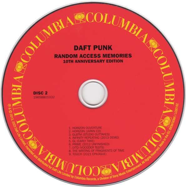 Label Disc 2: Daft Punk – Random Access Memories: 10th Anniversary Edition (2-CD) CD | Relix