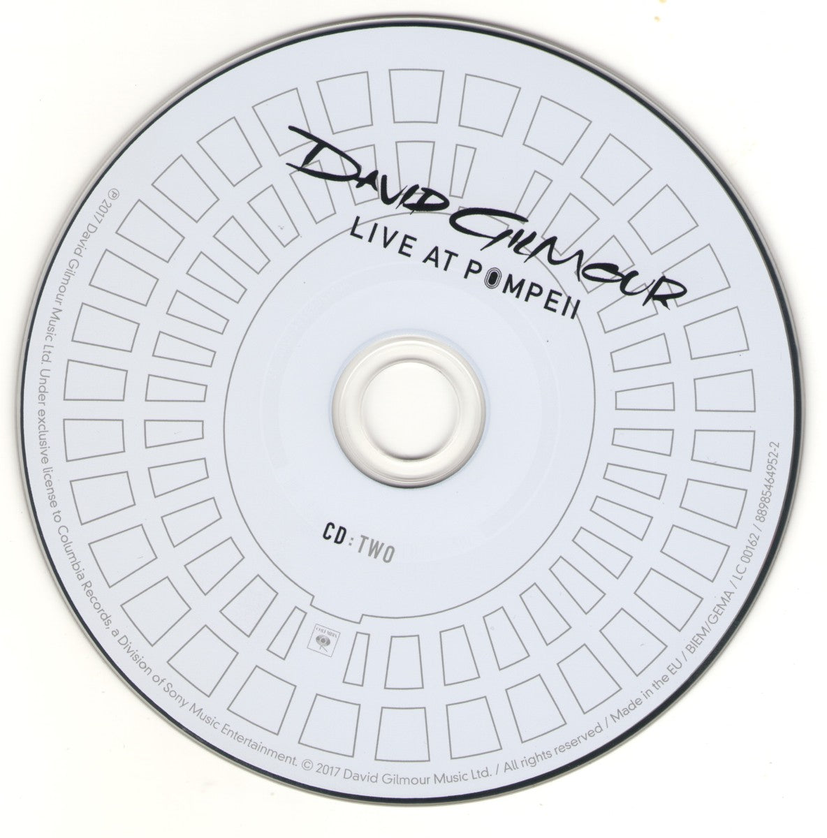Label Disc 2: David Gilmour – Live At Pompeii CD | Relix