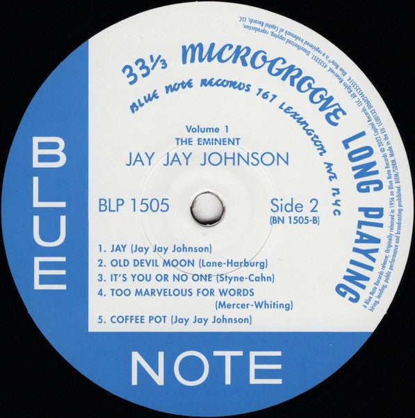 Label Disc 2: J.J. Johnson – The Eminent Jay Jay Johnson, Vol. 1 (Blue Note Classic Vinyl Series)[LP] Vinyl LP | Relix