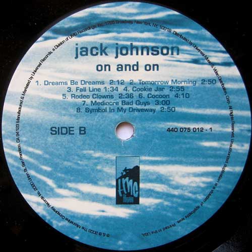 Label Disc 2: Jack Johnson – On and On Vinyl LP | Relix