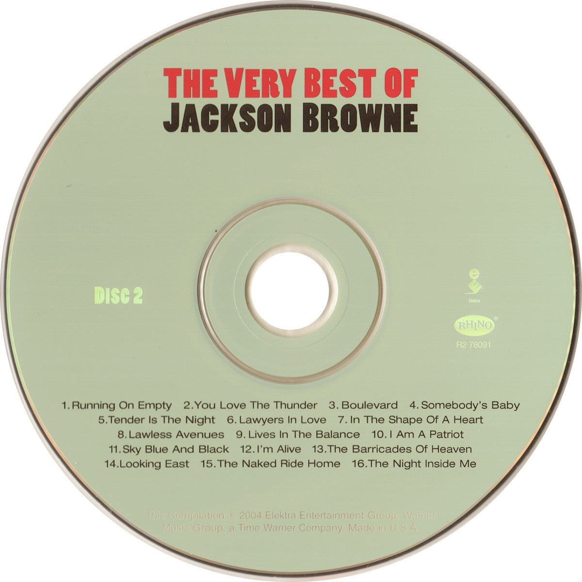 Label Disc 2: Jackson Browne – Very Best of Jackson Browne (2-CD) CD | Relix