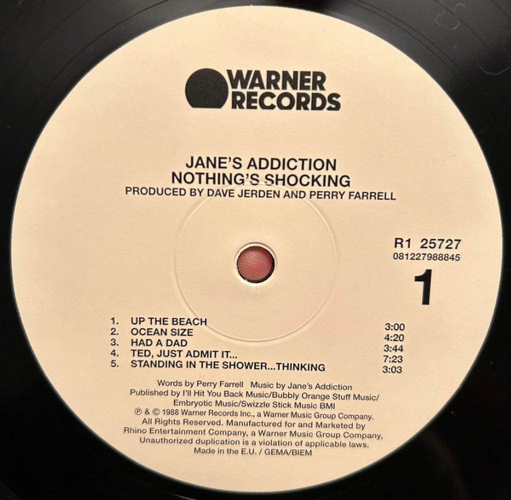 Label Disc 2: Jane's Addiction – Nothing's Shocking (180 Gram LP Vinyl) Vinyl LP | Relix