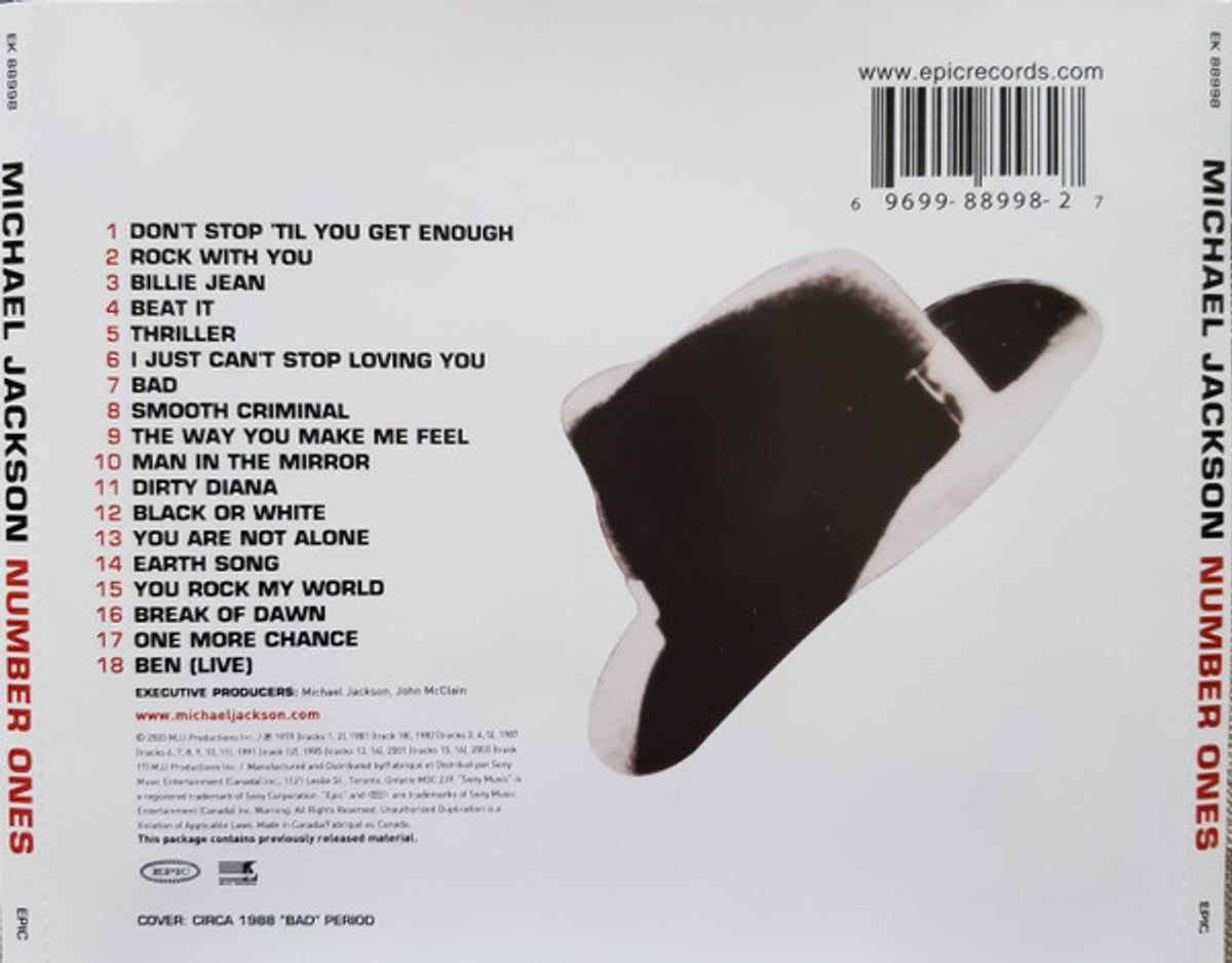 Label Disc 2: Michael Jackson – Number Ones (CD) CD | Relix