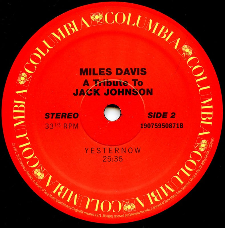 Label Disc 2: Miles Davis – A Tribute To Jack Johnson Vinyl LP | Relix