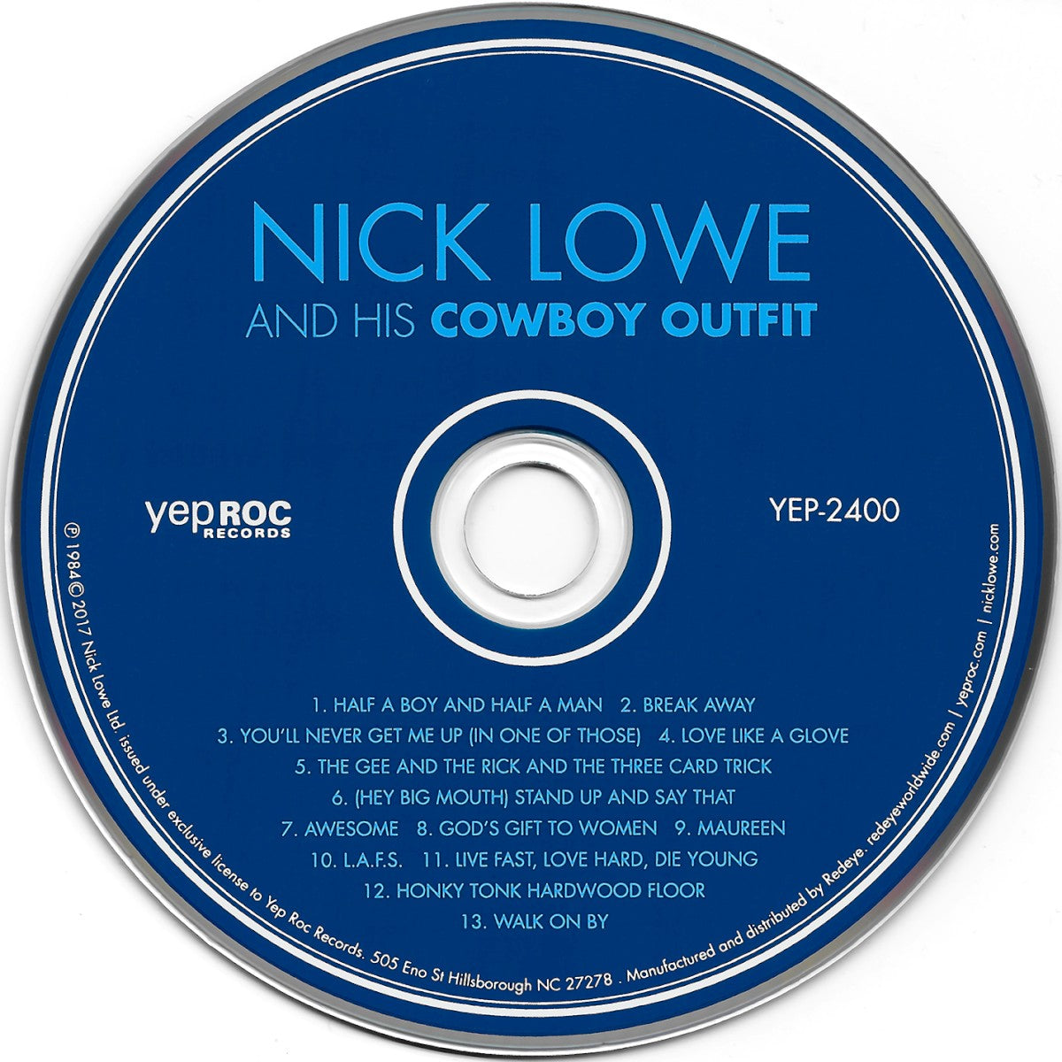 Label Disc 2: Nick Lowe – Nick Lowe And His Cowboy Outfit (Digipak CD) CD | Relix