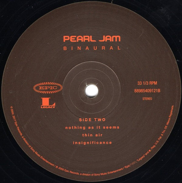Label Disc 2: Pearl Jam – Binaural Vinyl LP | Relix