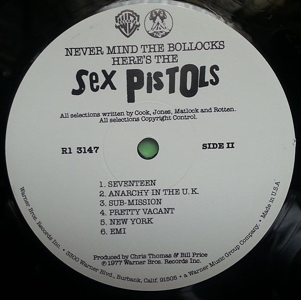 Label Disc 2: Sex Pistols – Never Mind The Bollocks (180 Gram LP Vinyl) Vinyl LP | Relix