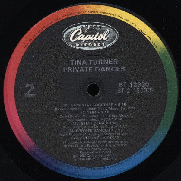Label Disc 2: Tina Turner – Private Dancer Vinyl LP | Relix