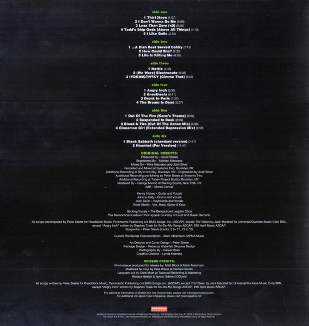 Label Disc 2: Type O Negative – Life Is Killing Me: 20th Anniversary Edition (3-LP Vinyl) Vinyl LP | Relix