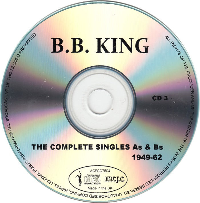 Label Disc 3: B.B. King – Complete Singles As & BS 1949-62 (2-CD) CD | Relix