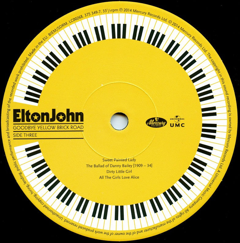 Label Disc 3: Elton John – Goodbye Yellow Brick Road: 40th Anniversary (Remastered 4-LP Vinyl) Vinyl LP | Relix