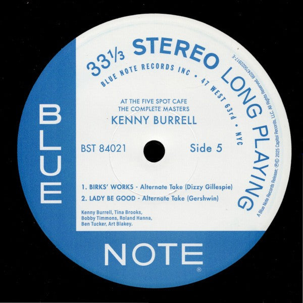 Label Disc 3: Kenny Burrell  / Blakey,Art – On View At The Five Spot Cafe: The Complete Master Vinyl LP | Relix
