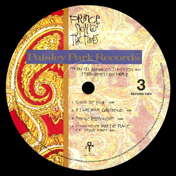 Label Disc 3: Prince – Sign O’ The Times (2-LP Vinyl) Vinyl LP | Relix