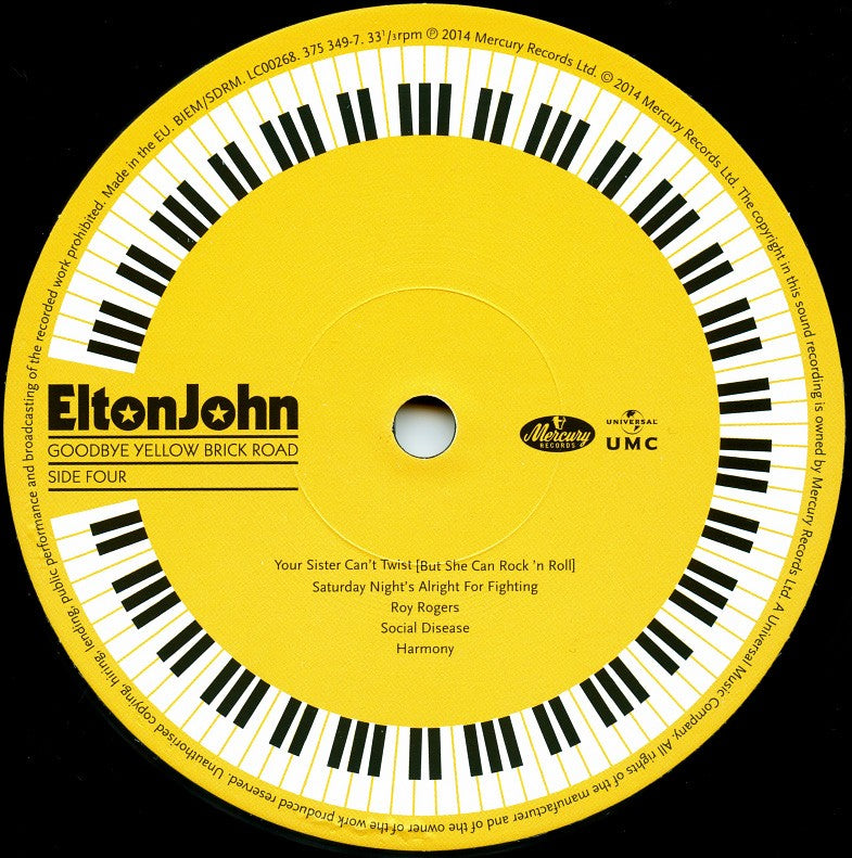 Label Disc 4: Elton John – Goodbye Yellow Brick Road: 40th Anniversary (Remastered 4-LP Vinyl) Vinyl LP | Relix