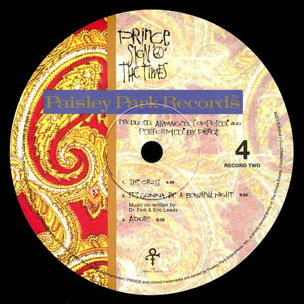 Label Disc 4: Prince – Sign O’ The Times (2-LP Vinyl) Vinyl LP | Relix