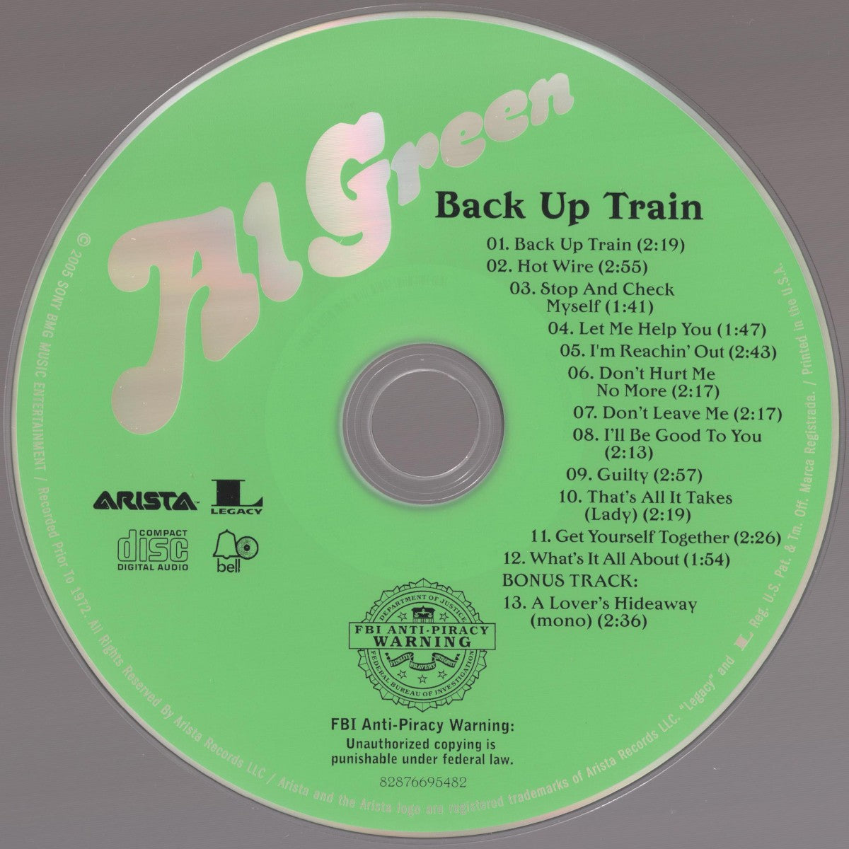 Label Disc: Al Green – Back Up Train CD | Relix