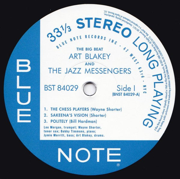 Label Disc: Art Blakey & The Jazz Messengers – The Big Beat (Blue Note Classic Series LP Vinyl) Vinyl LP | Relix