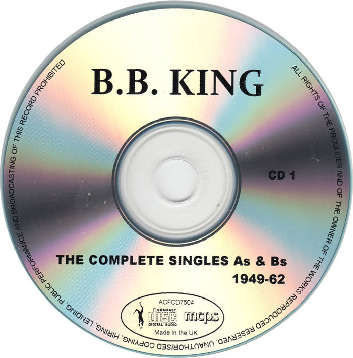Label Disc: B.B. King – Complete Singles As & BS 1949-62 (2-CD) CD | Relix
