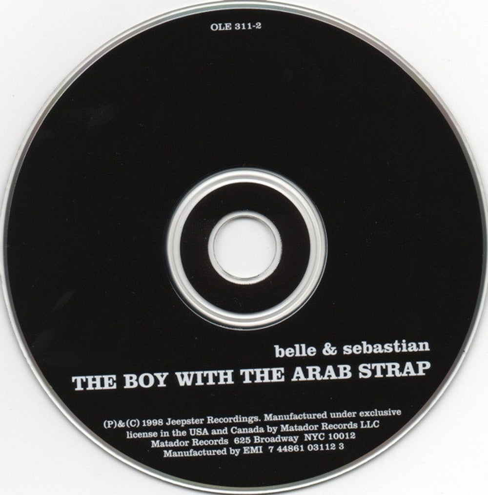 Label Disc: Belle And Sebastian – The Boy With The Arab Strap CD | Relix