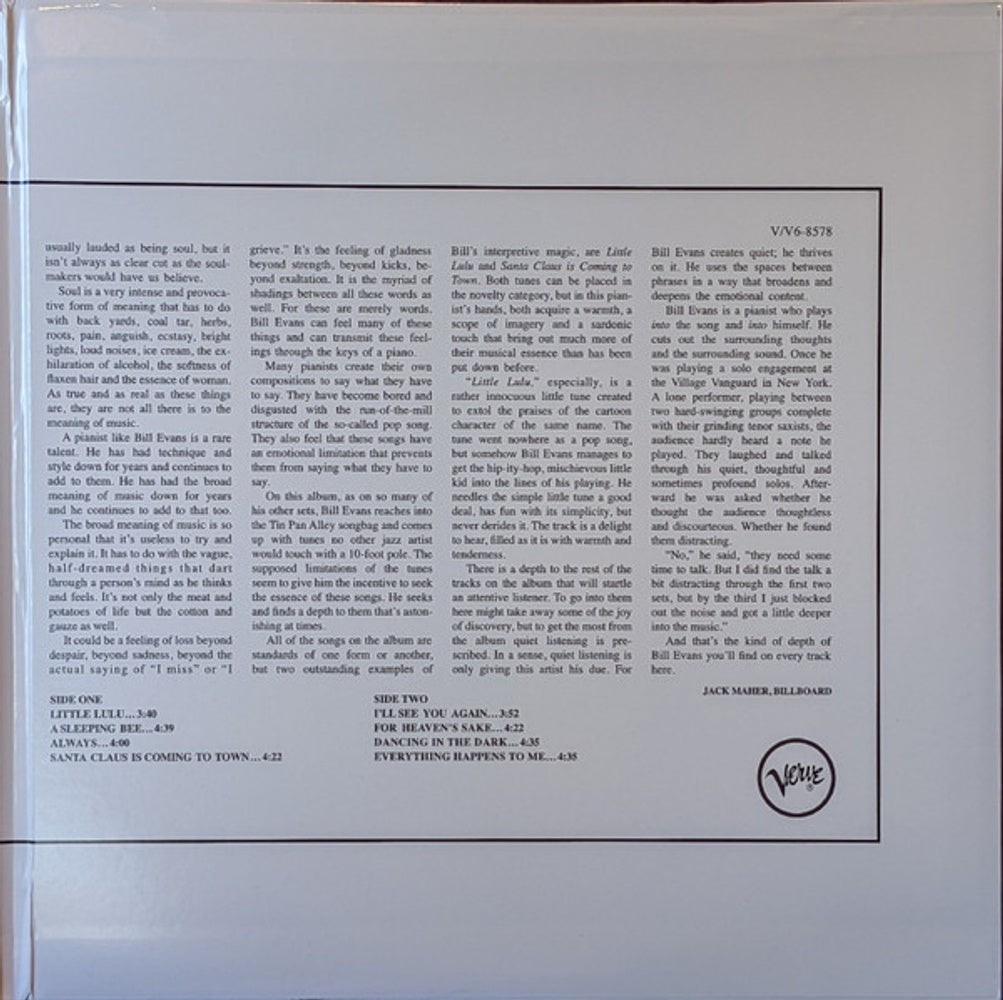 Label Disc: Bill Evans – Bill Evans: Trio 64 (Verve Acoustic Sounds Series LP Vinyl) Vinyl LP | Relix