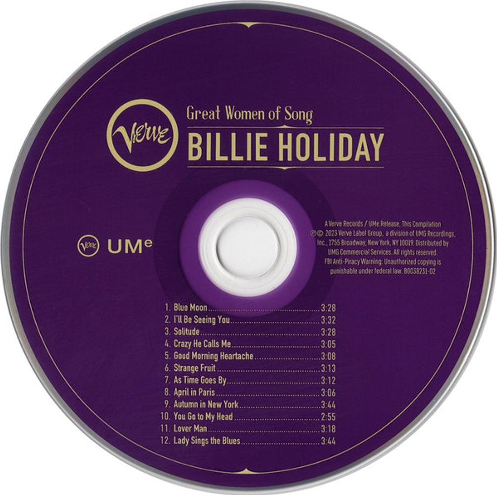 Label Disc: Billie Holiday – Great Women Of Song: Billie Holiday CD | Relix