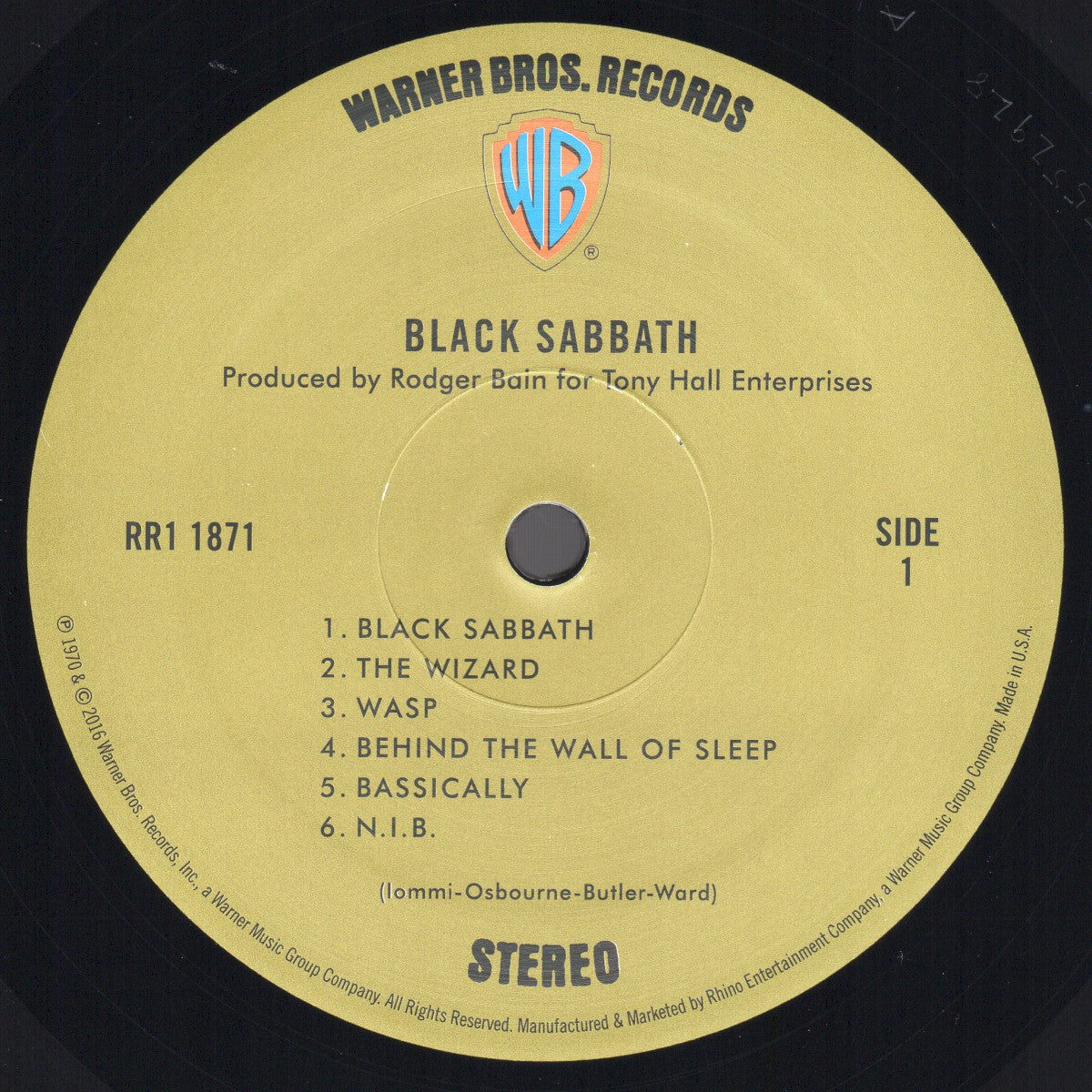 Label Disc: Black Sabbath – Black Sabbath (180 Gram Limited Edition LP Vinyl) Vinyl LP | Relix