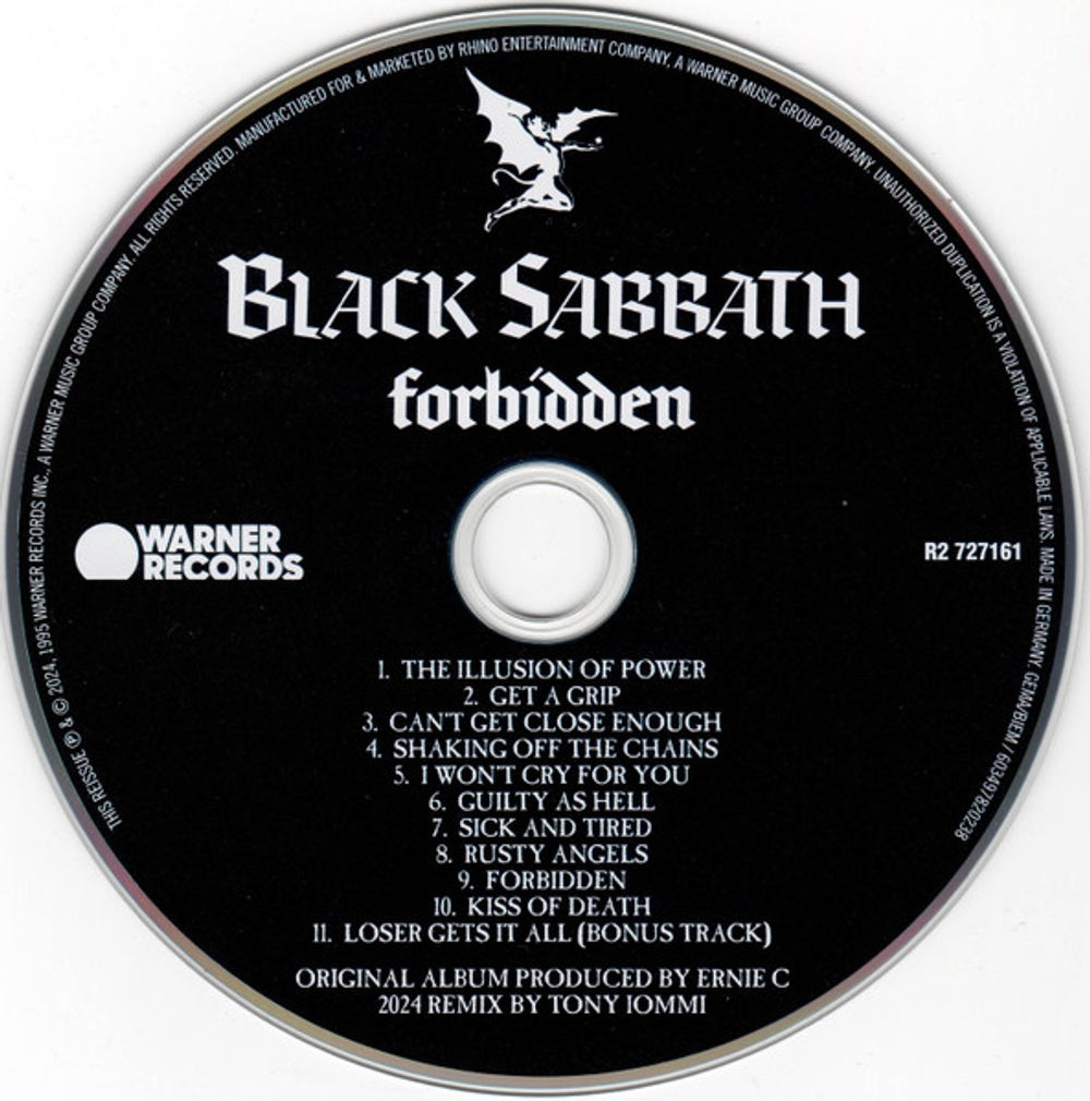 Label Disc: Black Sabbath – Forbidden (2024 Tony Iommi Remix CD) CD | Relix