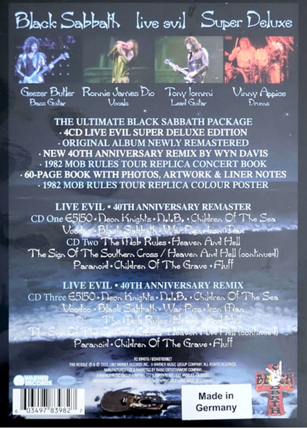 Label Disc: Black Sabbath – Live Evil: 40th Anniversary (Super Deluxe CD Box Set) CD | Relix