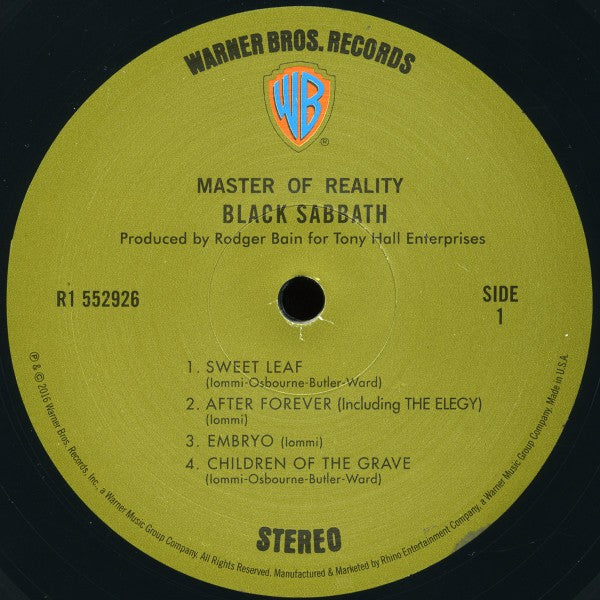 Label Disc: Black Sabbath – Master Of Reality: Deluxe Edition (2-LP Vinyl) Vinyl LP | Relix