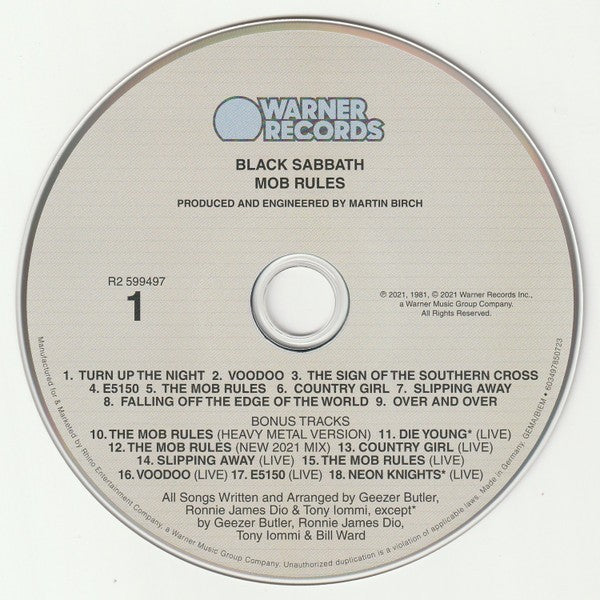 Label Disc: Black Sabbath – Mob Rules: Deluxe Edition CD | Relix