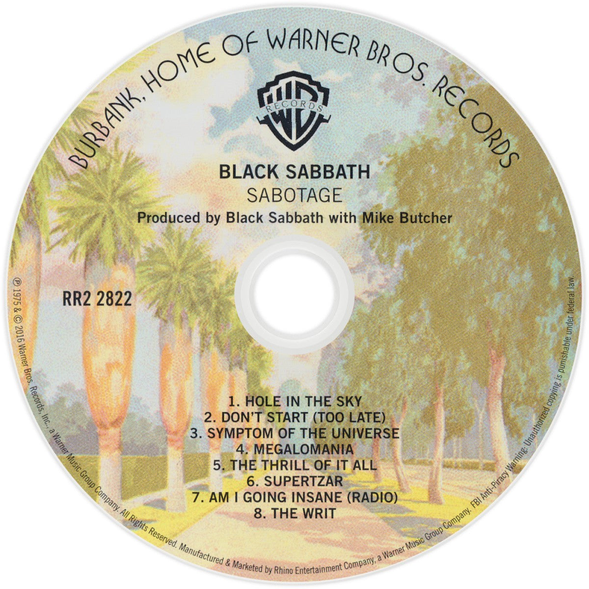 Label Disc: Black Sabbath – Sabotage (Remastered CD) CD | Relix