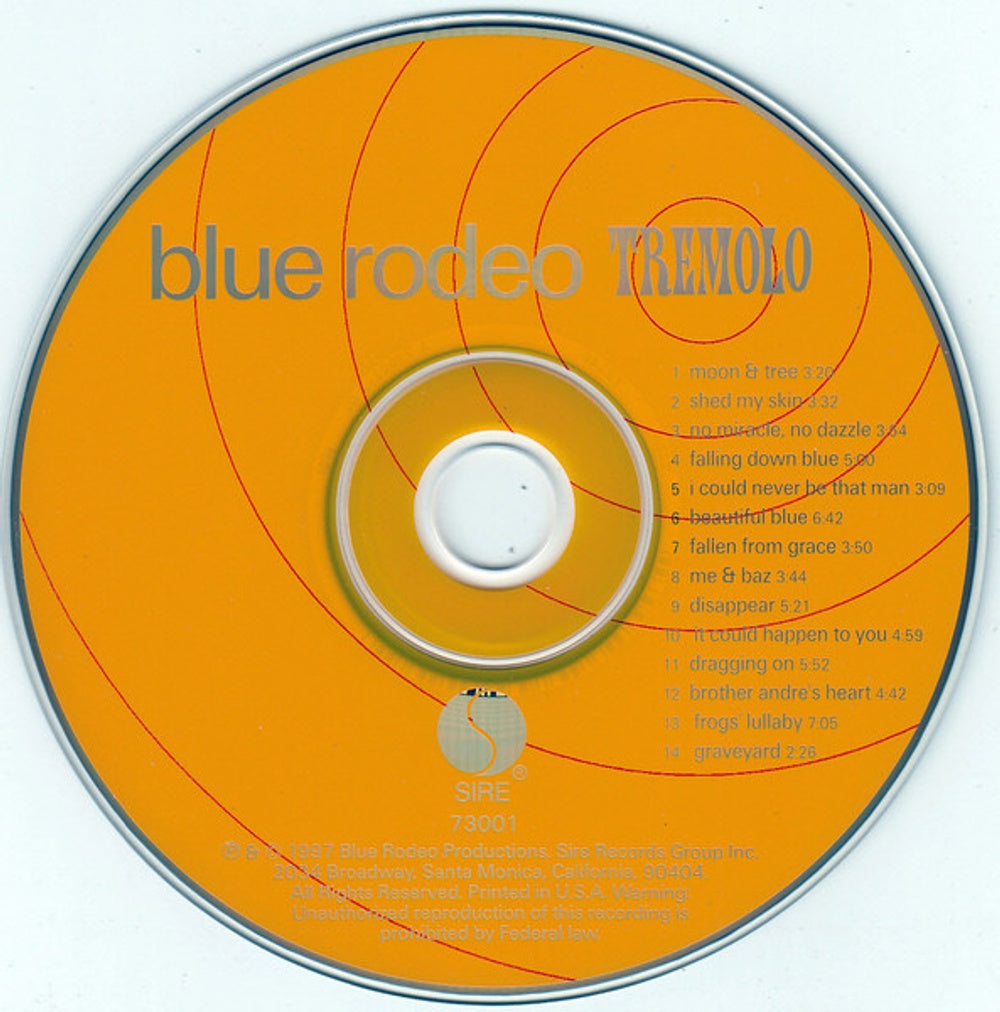 Label Disc: Blue Rodeo – Tremolo CD | Relix