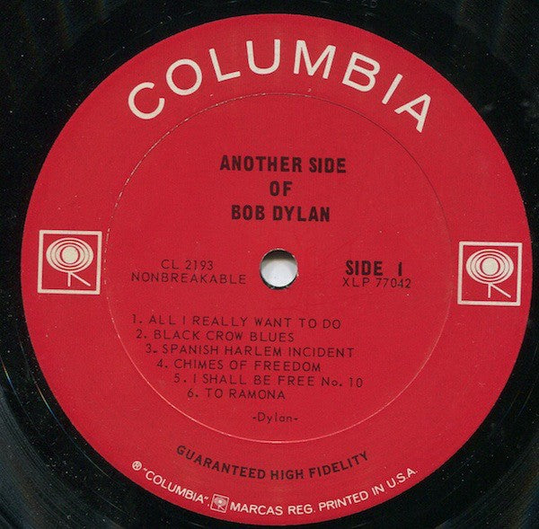Label Disc: Bob Dylan – Another Side Of Bob Dylan Vinyl LP | Relix